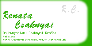 renata csaknyai business card